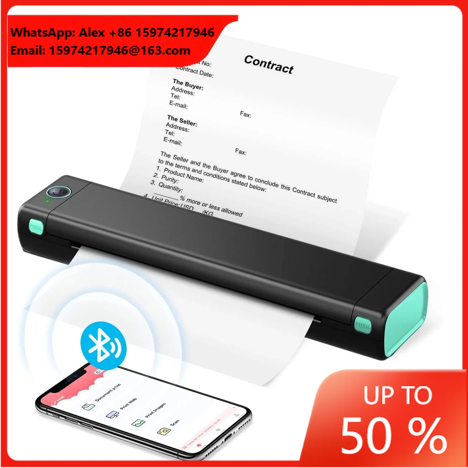 Phomemo M08F Wireless A4 Portable Thermal Printer Inkless Mobile Printer For 8.5