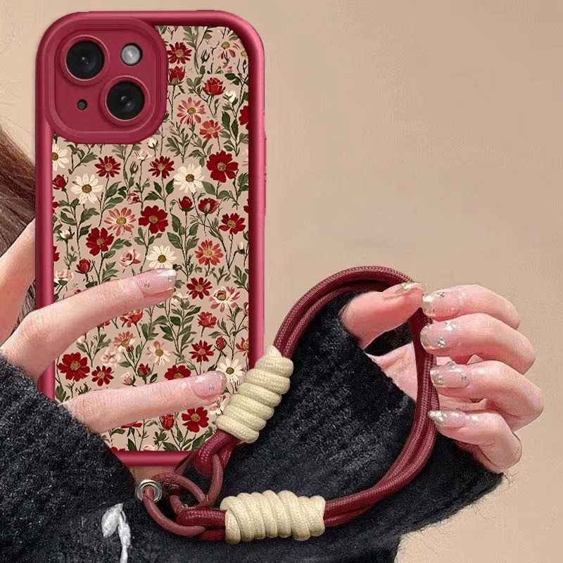 حافظة ريترو على شكل زهرة لهاتف OPPO Realme C75 C71 C67 C63 C61 نوت 50 60 C55 C65 15 14 13 12 Pro Max Plus 11 C35 غلاف الهاتف