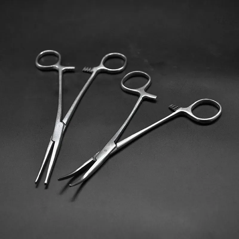 2PCS Stainless steel hemostatic forceps decoupling pipe elbow mother and sheep special fishing hook hook pet hair pulling