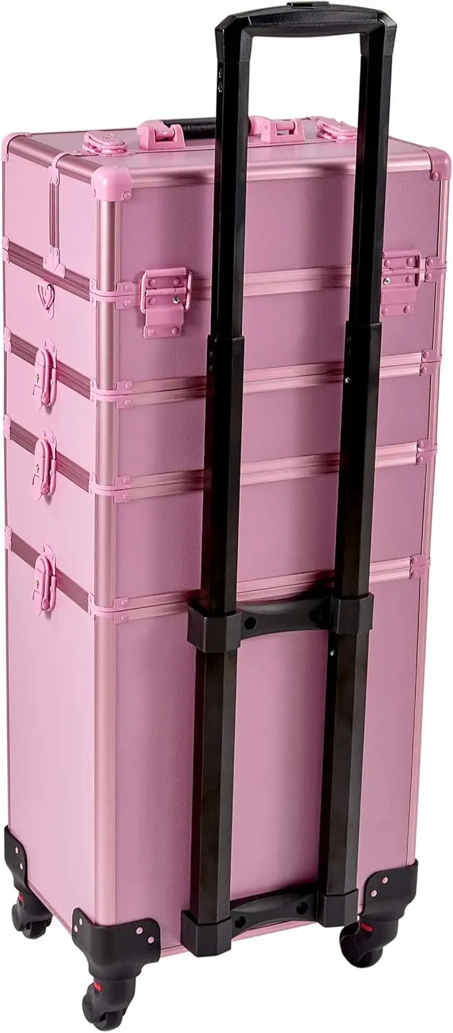 Rolling 5-in-1 with nail polish holder Portable Makeup Professional Cosmetic Organizer Makeup Traveling case Trolley Cart Trunk