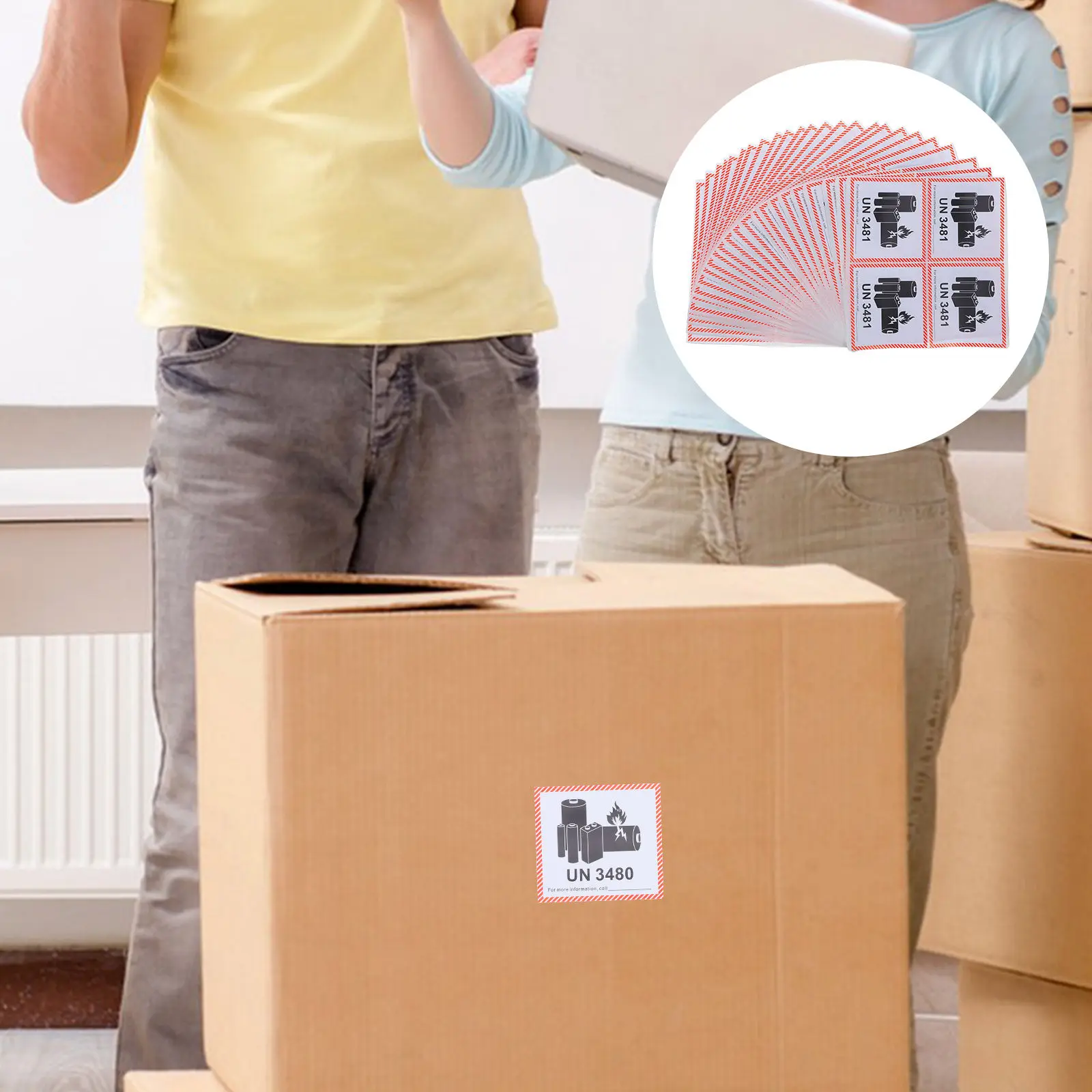 

100 Sheets Labels Un3480 Fire Safety Caution Stickers High Adhesion Copper Coated for Lithium Ion