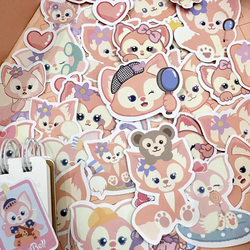 สติกเกอร์ลายการ์ตูนดิสนีย์ลิน่าเบลล์น่ารัก 50 ชิ้น สำหรับตกแต่งโทรศัพท์มือถือ คอมพิวเตอร์ แก้วน้ำ ลายใหม่