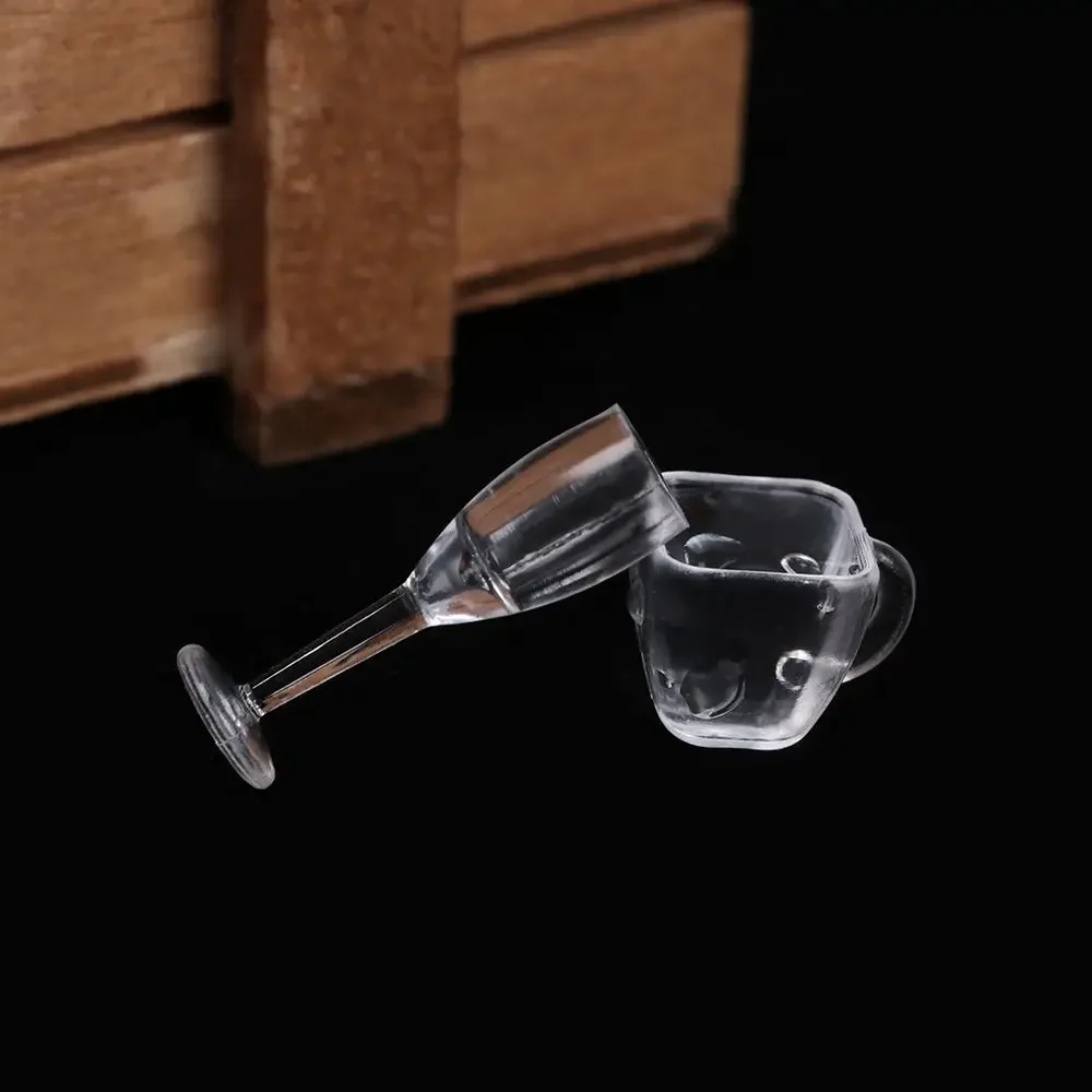 17 pz/set accessori per casa delle bambole trasparenti cucina per bambole mini tazza simulazione pentole ciotola per gelato calice in miniatura