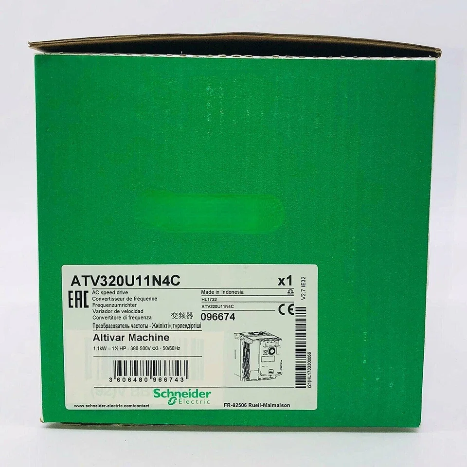 ATV320U11N4C ATV-320U11N4C variable speed drive, Altivar Machine ATV320, 1.1kW, 380 to 500V, 3 phases, compact