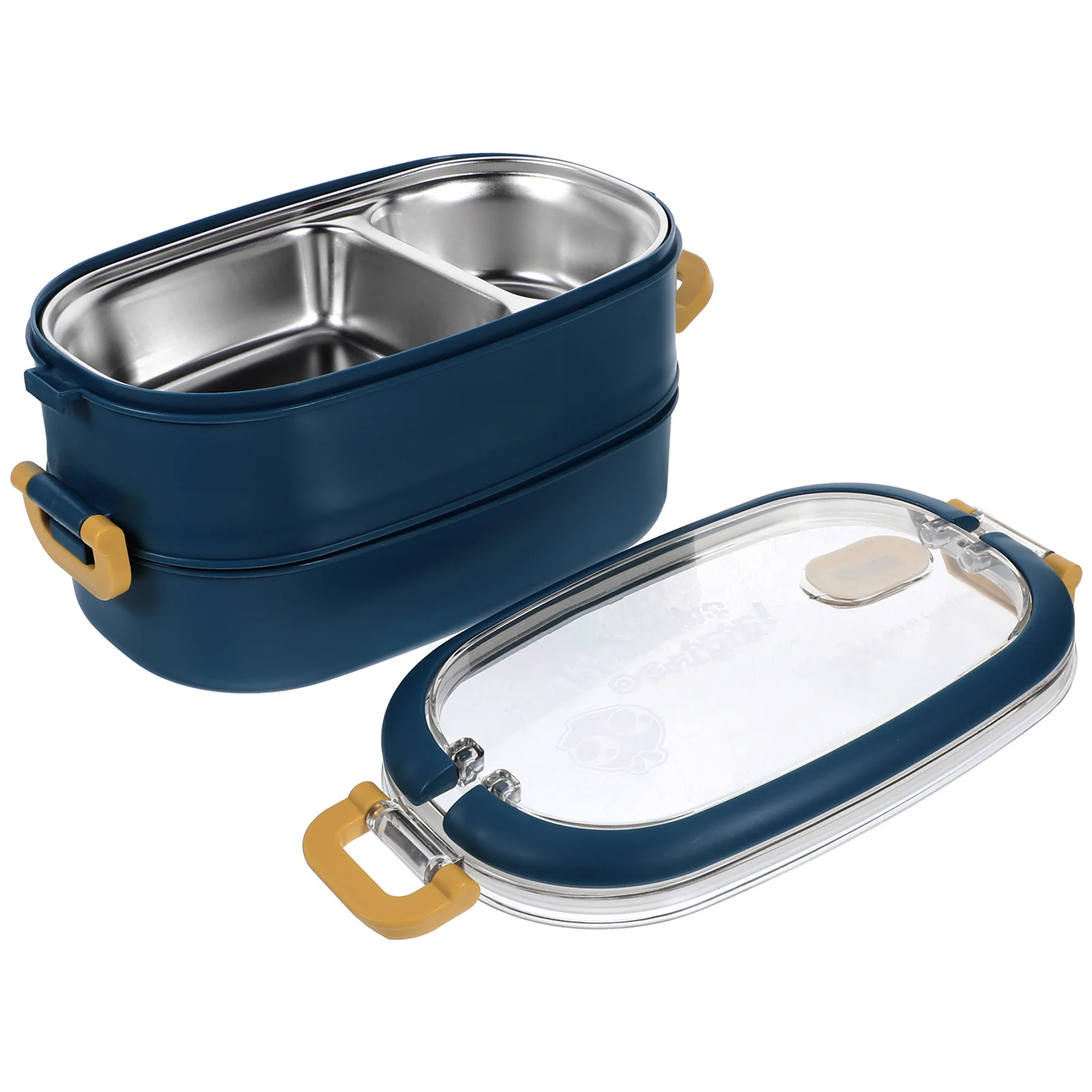

1Set Double-Layer Multi Compartment Lunch Box Stainless Steel for Students Workers Practical Heat-Resistant