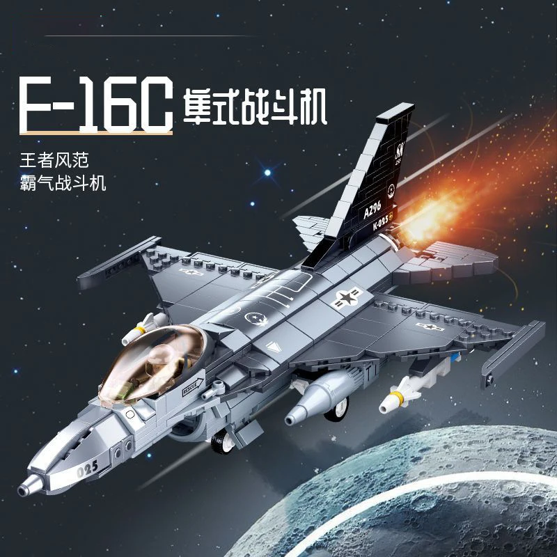 Military Plane Model Bricks Toys US F-16 Hayabusa Fighter Jet Building Blocks Carrier Fighter Compatible With LEGO