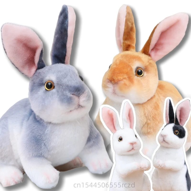 20cm Lifelike Long Ears Realistic Rabbit Plush Toy Kawaii Animal Stuffed Doll Toys for Boys Girls Birthday Gift Room Decor