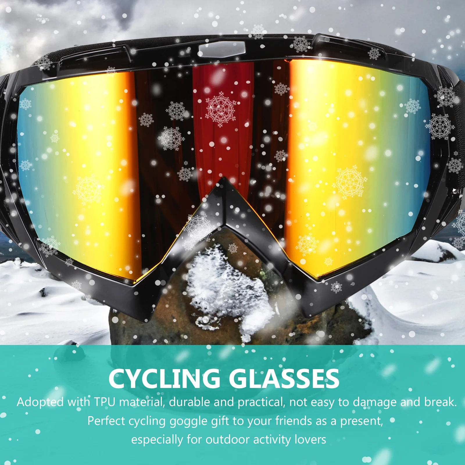 

Cycling Goggles Windproof Lightweight Shockproof Tpu Design for Outdoor Adventure Skiing Mountain Climbing Riding