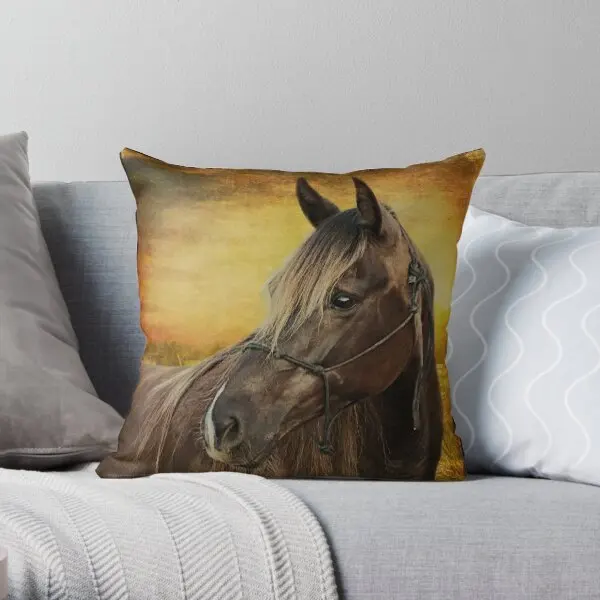 Portrait Of A Rocky Mountain Horse  Printing Throw Pillow Cover Home Decorative Bedroom Comfort Pillows not include One Side