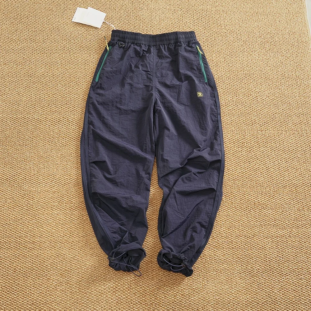 

Быстросохнущие дышащие рабочие брюки в американском стиле для мужчин, свободные ноги, шнурок и повседневные брюки