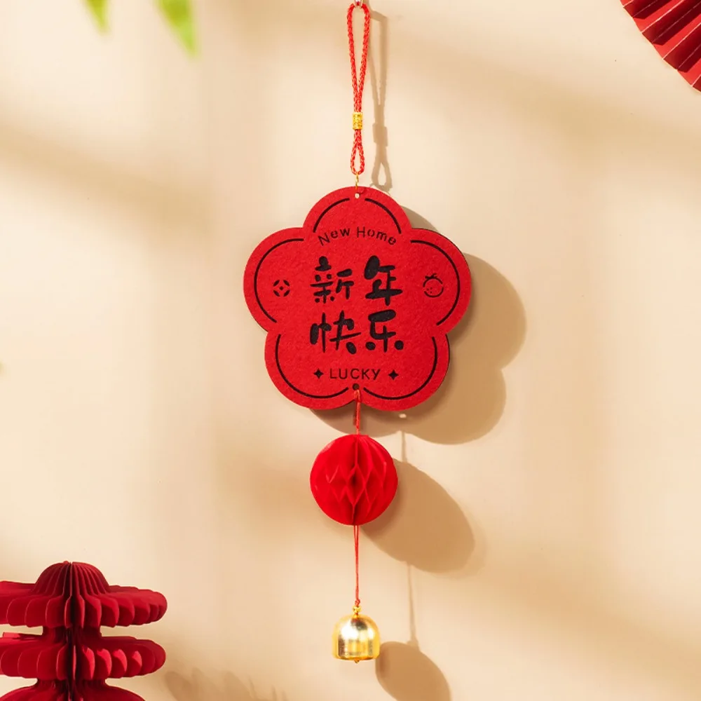 

Chinese Style Horse Year Wall Pendants Traditional Non Woven Door Handles Pendants with Tassel Blessing