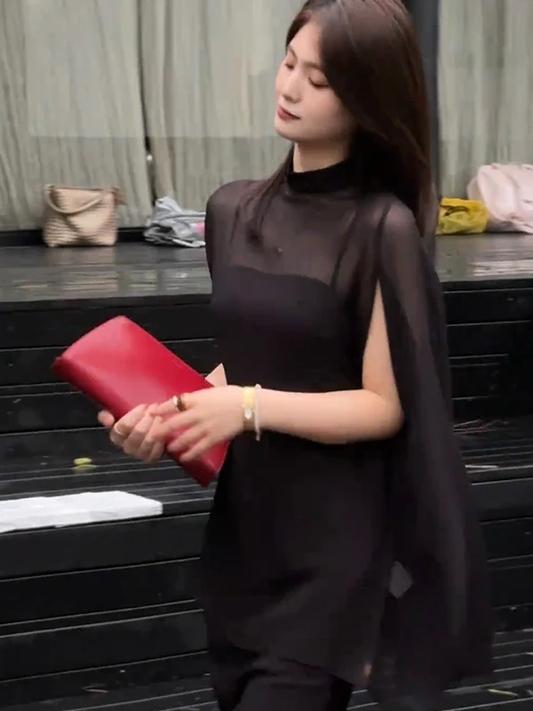 

oulder-Tapered Chiffon Svel Irregular Summer Sunade Cover-up Thin Outerwear for Women round Ne Open Cardigan
