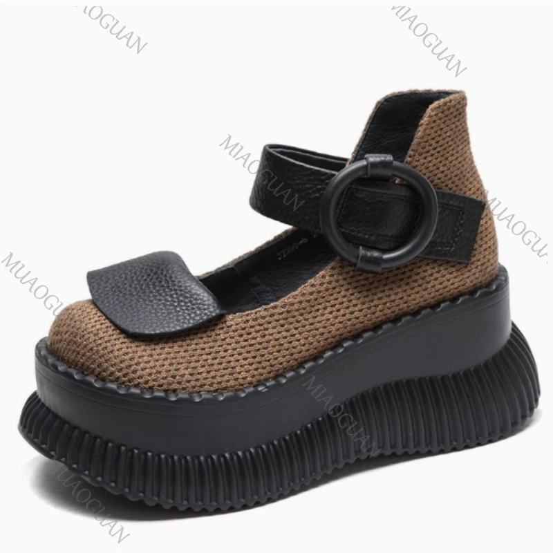 Sweet Cute Autumn Mary Janes Women Pumps Wedges High Heels Cosplay Street Goth Punk Design Thick Sole Lolita Pumps Girls Shoes