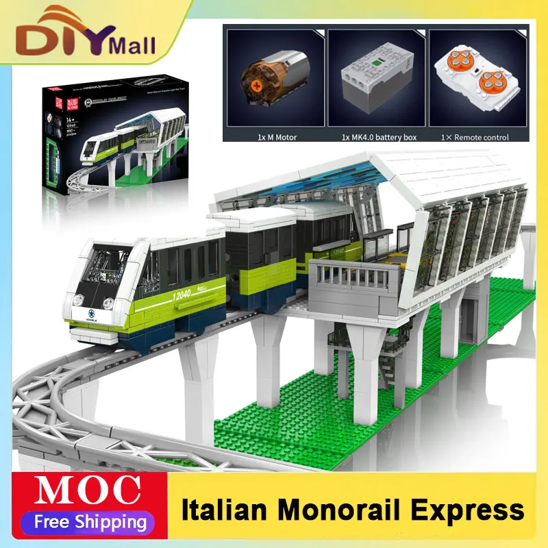 

MOULD KING 1957PCS Italian Monorail Train Set RC High-Speed Railway Model with Power Functions Creative Gift for Adults Kid