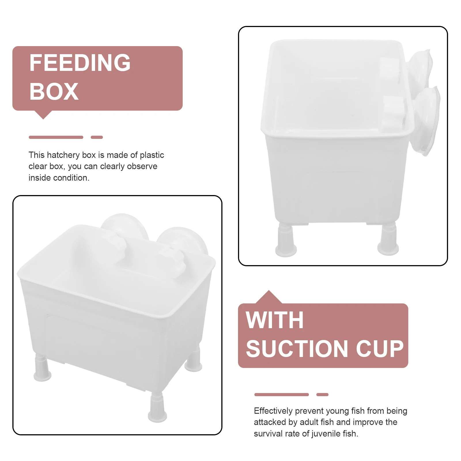 

Small Fish Incubation Rooms Breeding Tank Isolation Box Aquarium Nursery Separator White Plastic Container for Fry Shrimp