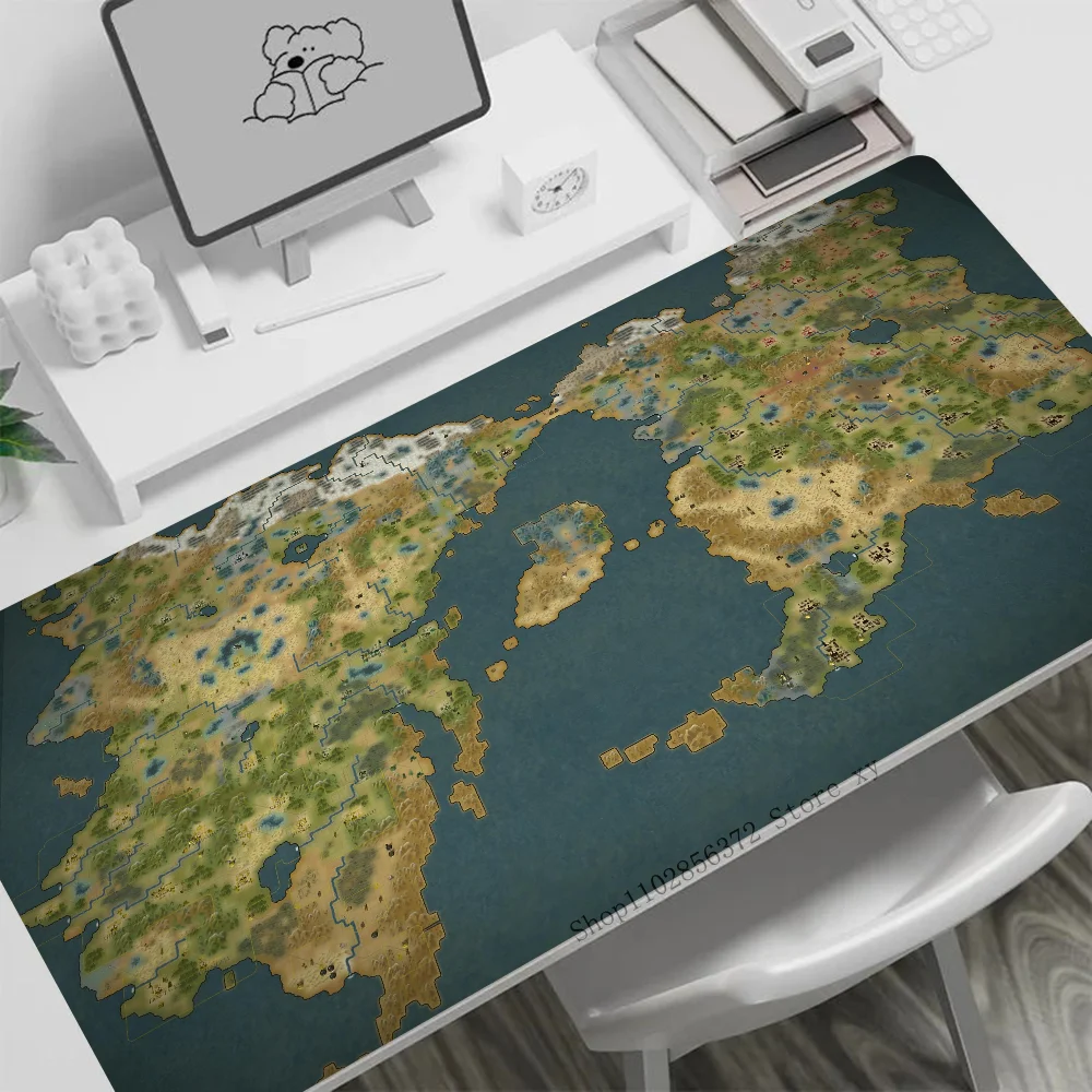 1pc World Map And Terrain Mousepad Non-slip Mouse Pad Suitable For Office Computers Laptops E-sports Game Desk Mats XXL Keyboard