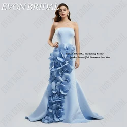 EVON-vestidos de novia de flores para celebridades, alfombra roja, satén, sirena, largo, Formal, fiesta de noche, vestido de formato personalizado, 2024