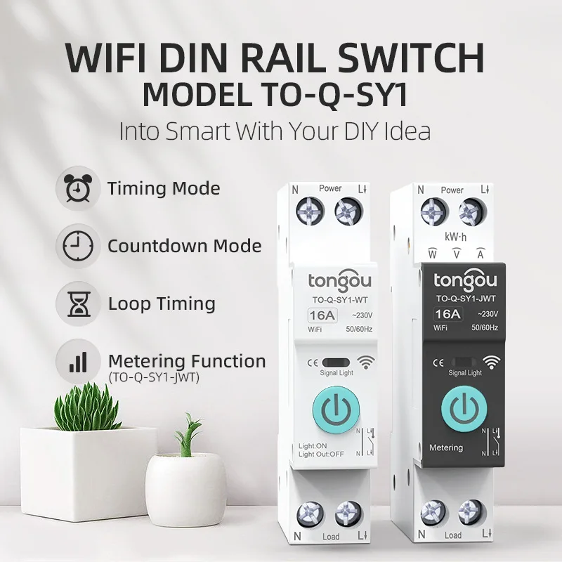 TUYA WiFi Smart Switch Wireless Remote Mobile Control Home Automation Circuit Breaker for Smart Home