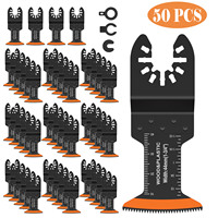 50/10Pcs Oscillating Saw Blades Carbon Steel 44MM Cuvred Edge Multitool Blades Cutter Wear Resistant Blades Fast Cuttining Too
