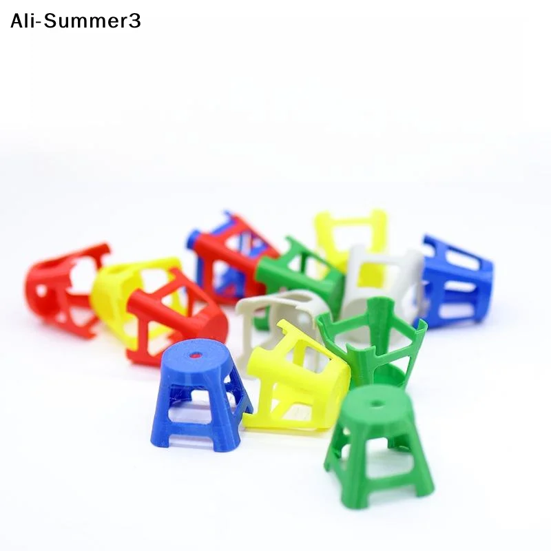 5Pcs Simulation Mini Plastic Stools Small Chairs Model 1/12 Dollhouse Furniture Set Dolls House Decor Pretend Play Toy For Kids