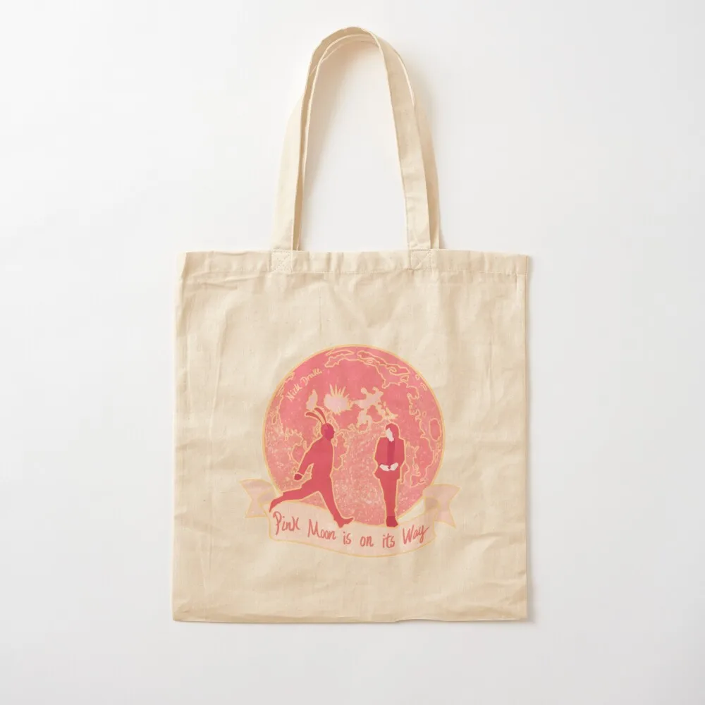 

Nick Drake Pink Moon Tote Bag supermarket folding bag tote bag men's Portable shopping Women's beach bags Canvas Tote