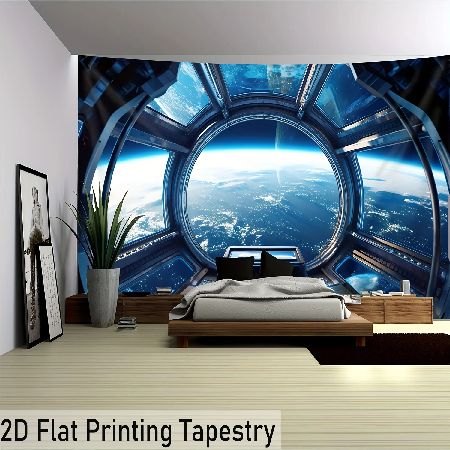 2D plat afdrukken Galaxy Planet tapijt, grote ruimte universum muur kunst, print polyester decor voor woonkamer slaapkamer, HD Cosmic