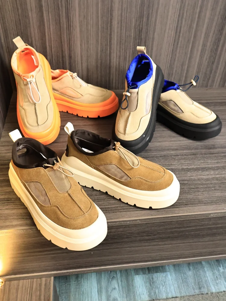 

Wang Yibo Men's Fashion Casual Shoes Comfortable Anti-Fur Slip-On Versatile Spring Summer Thick Bottom Rubber Outsole
