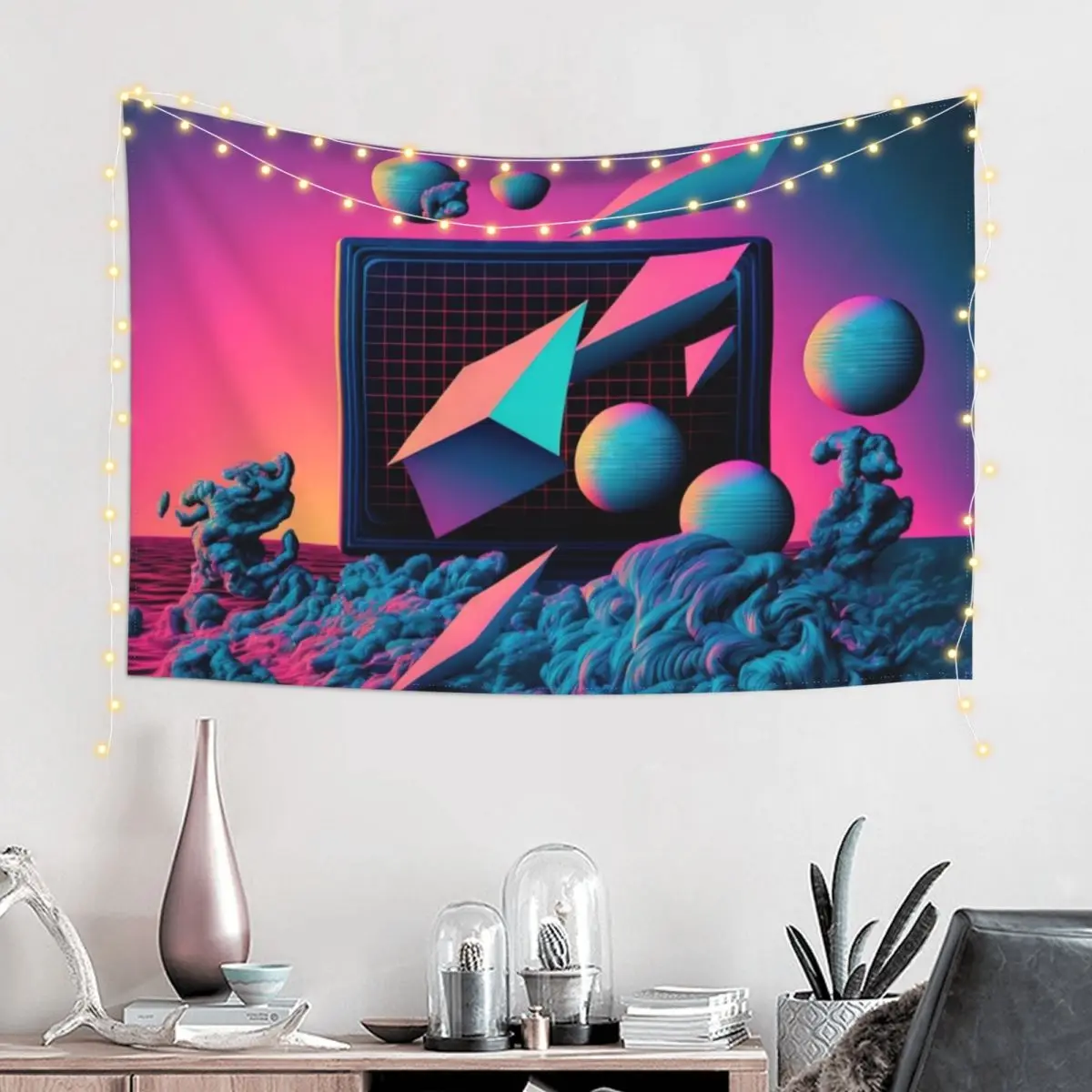 Digital Anachronisms: A Vaporwave Exploration of the Past and Future Tapestry Room Ornaments Bedrooms Decorations Tapestry