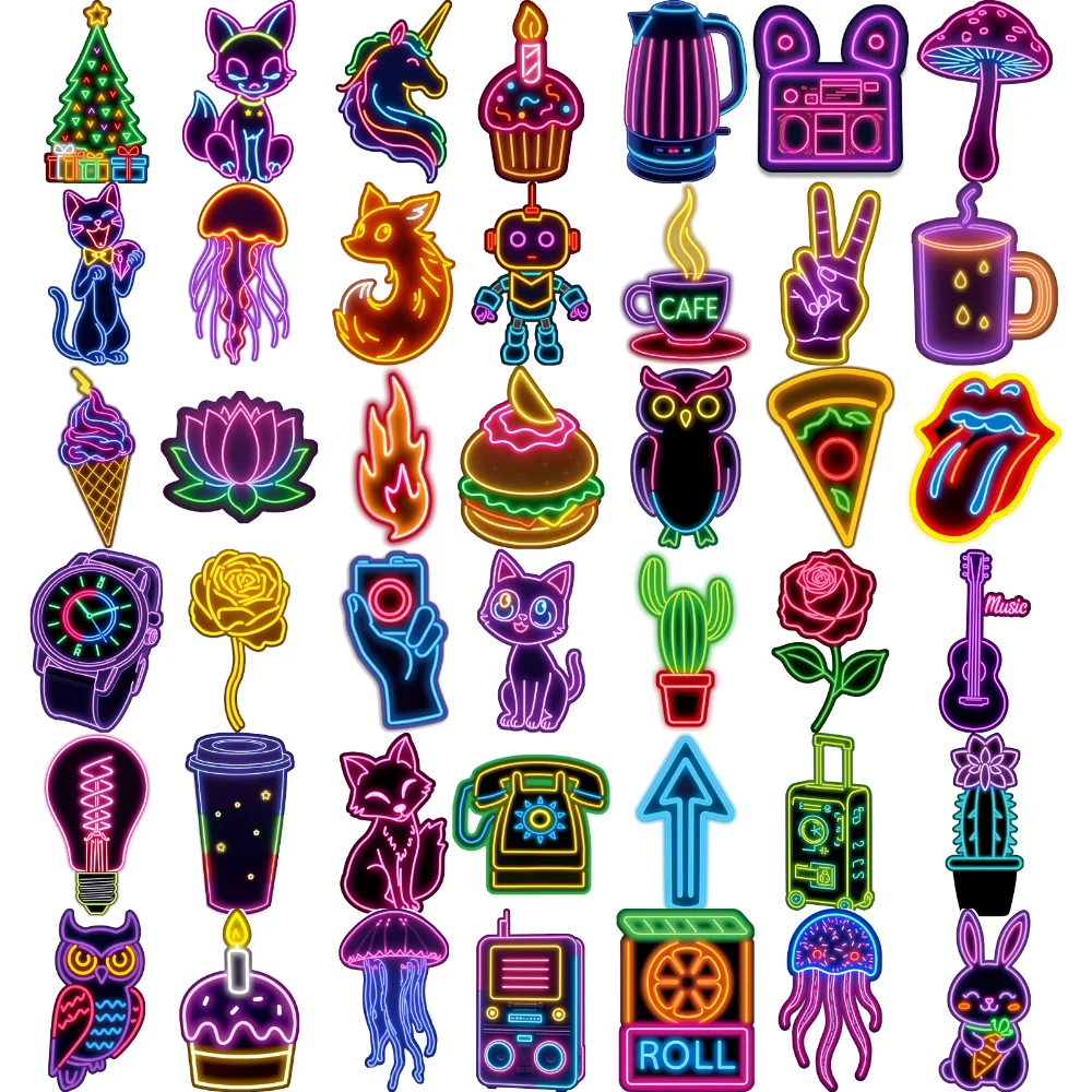 63pcs Temporary Tattoo Neon Stickers Temporary Tattoo Stickers Colorful Stickers For Girls Cheeks Children