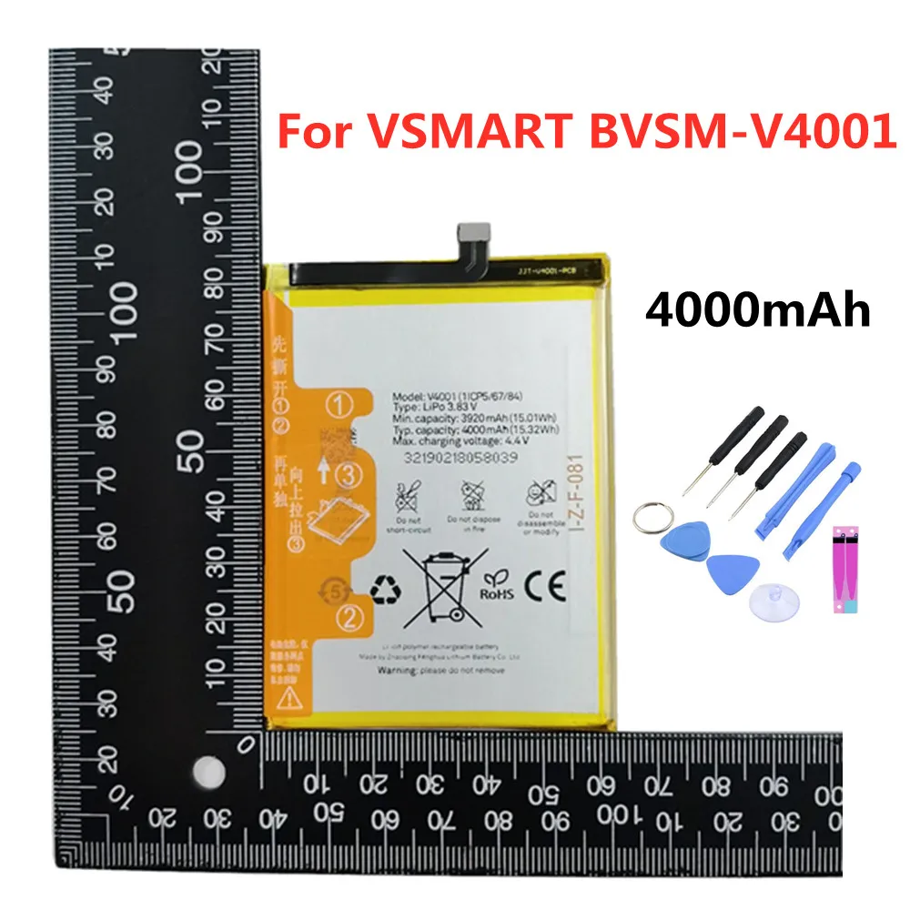 

New 4000mAh BVSM-V4001 Battery For VSMART BVSM V4001 BVSMV4001 Mobile Phone Battery Bateria Fast Shipping In Stock + Tools