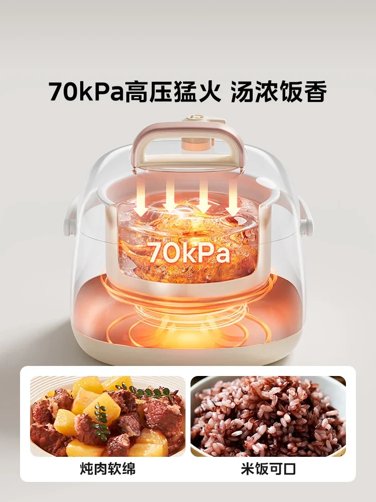 220V Mini Home Automatic Electric Pressure Cooker Small Capacity 1-3 People Multifunctional Cooker for Small Family Use