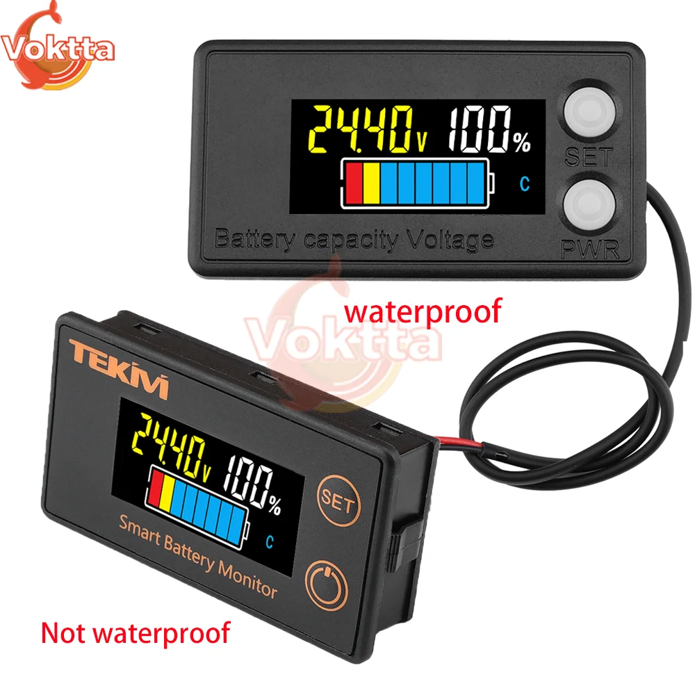 DC7-100V LCD Digital Battery Capacity Indicator Waterproof Intelligent Voltmeter Car Motorcycle Voltage Meter Battery Tester