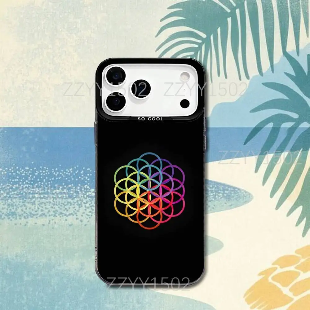 حافظة هاتف C-COLDPLAY-eS Moon Music لهاتف iPhone 17,16,15,14,13,12,X,8,Pro,Max,Plus,SE4,Air, Mini HD Black IMD Matte