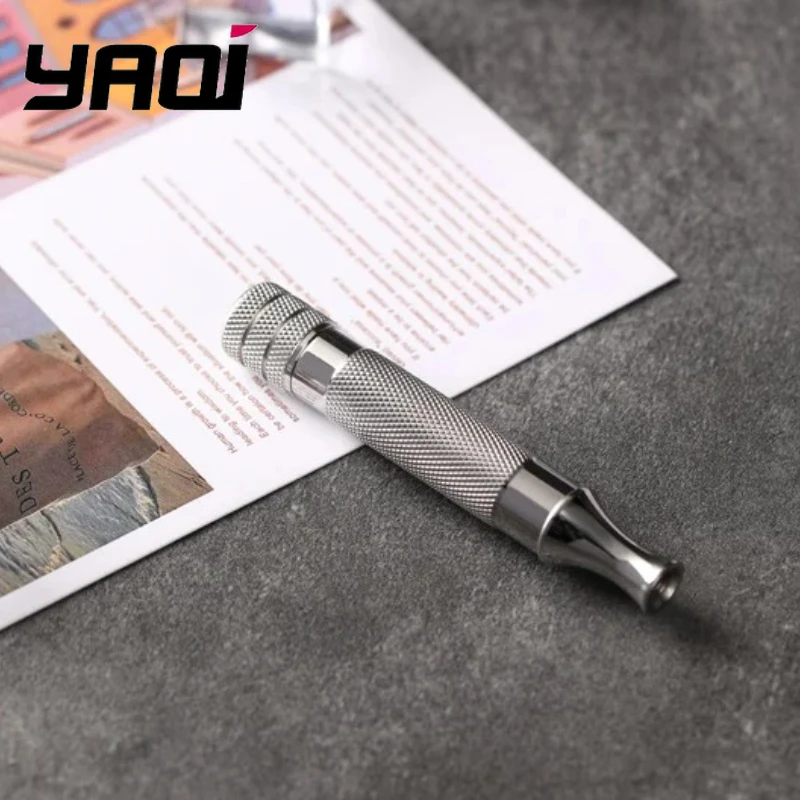 Yaqi قطري الفولاذ المقاوم للصدأ سلامة الحلاقة مقبض 77 مللي متر طول المقبض وقطر 13 مللي متر مريحة عدم الانزلاق قبضة حلاقة تجربة #6