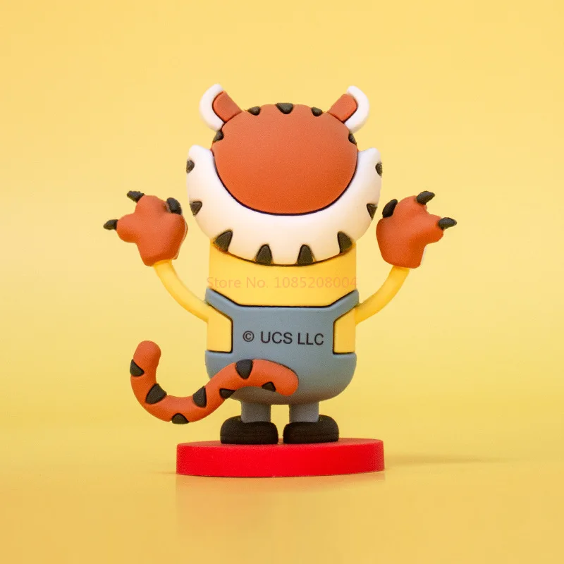 Figura de Anime de los signos del zodiaco chino de Minions, modelo de colección, juguete de decoración, muñeca linda, adorno, regalo de cumpleaños para niños