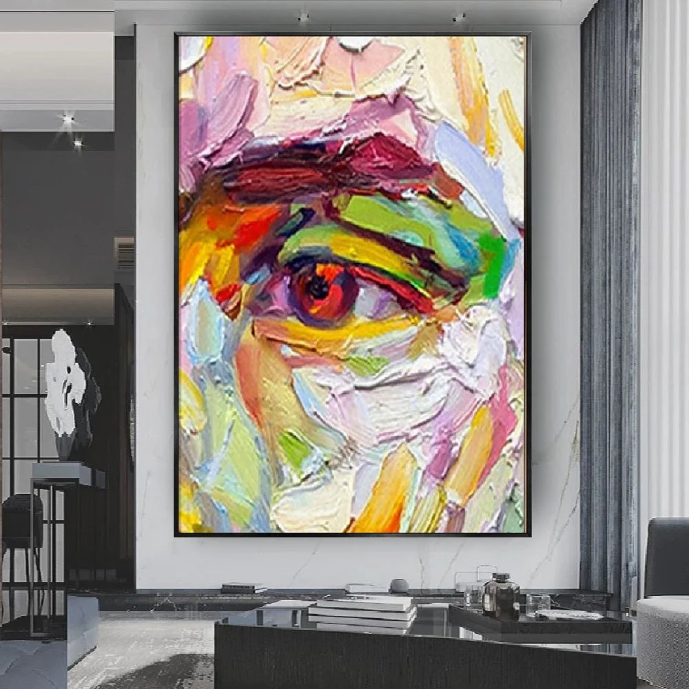 

pop Eye Art Mystical Esoteric Gnostic Canvas oil Paintings Stars Handmade Wall Art Pictures for Living Room Wall Decor Cuadros