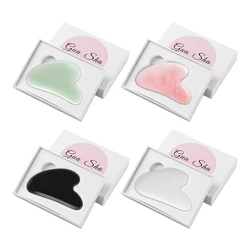 Natural Jade Gua Sha Scraper Facial Massager Tool Rose Quartz Guasha Massage Board Face Lift Slim Gouache Scraper Scraping Plate