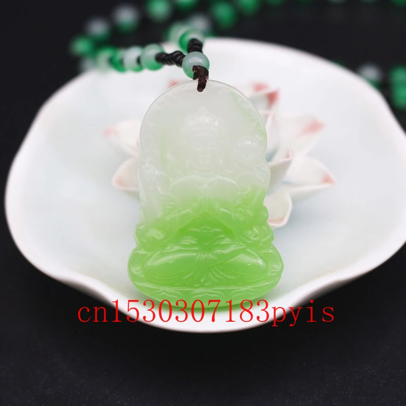 

Hetian Jade Guanyin Bodhisattva Pendant Beads Necklace Natural Jadeite Fashion Jewelry Fine Charm Talisman Gifts for Men Women