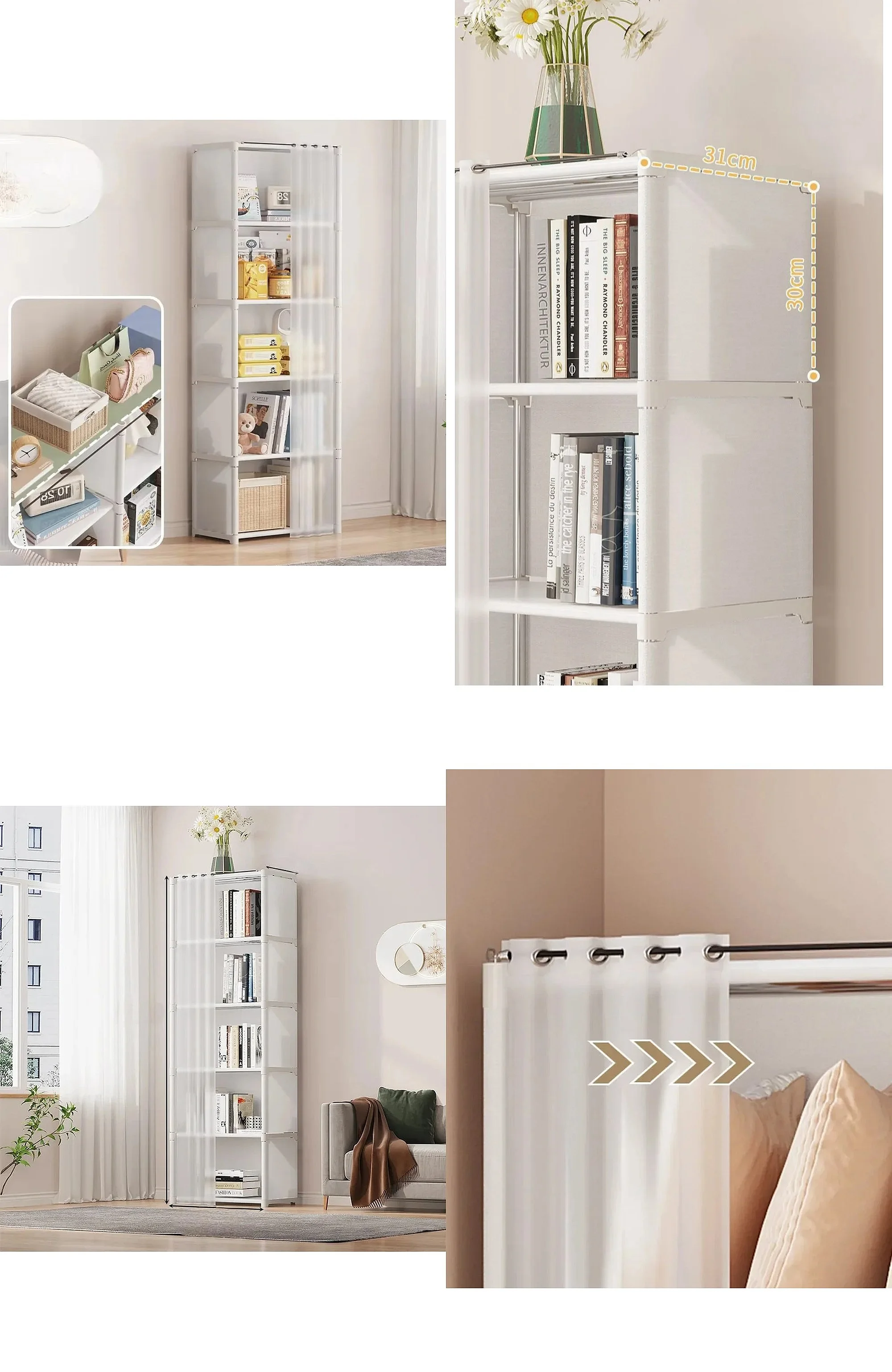 Simple Wardrobe Simple Cloth Wardrobe High-capacity Multipurpose Storage Rack Strong Load-bearing Capacity Dustproof Bookshelf