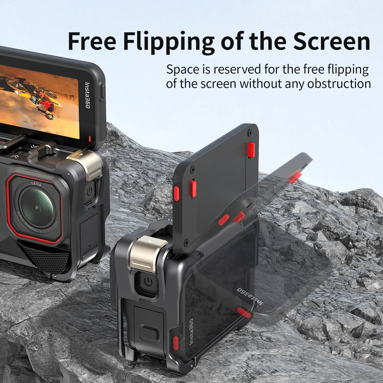 aMagisn For Insta360 Ace Pro/Pro 2 Metal Cage Quick Release Aluminum Frame Protective Shell For Insta360 Ace Pro2 Accessories