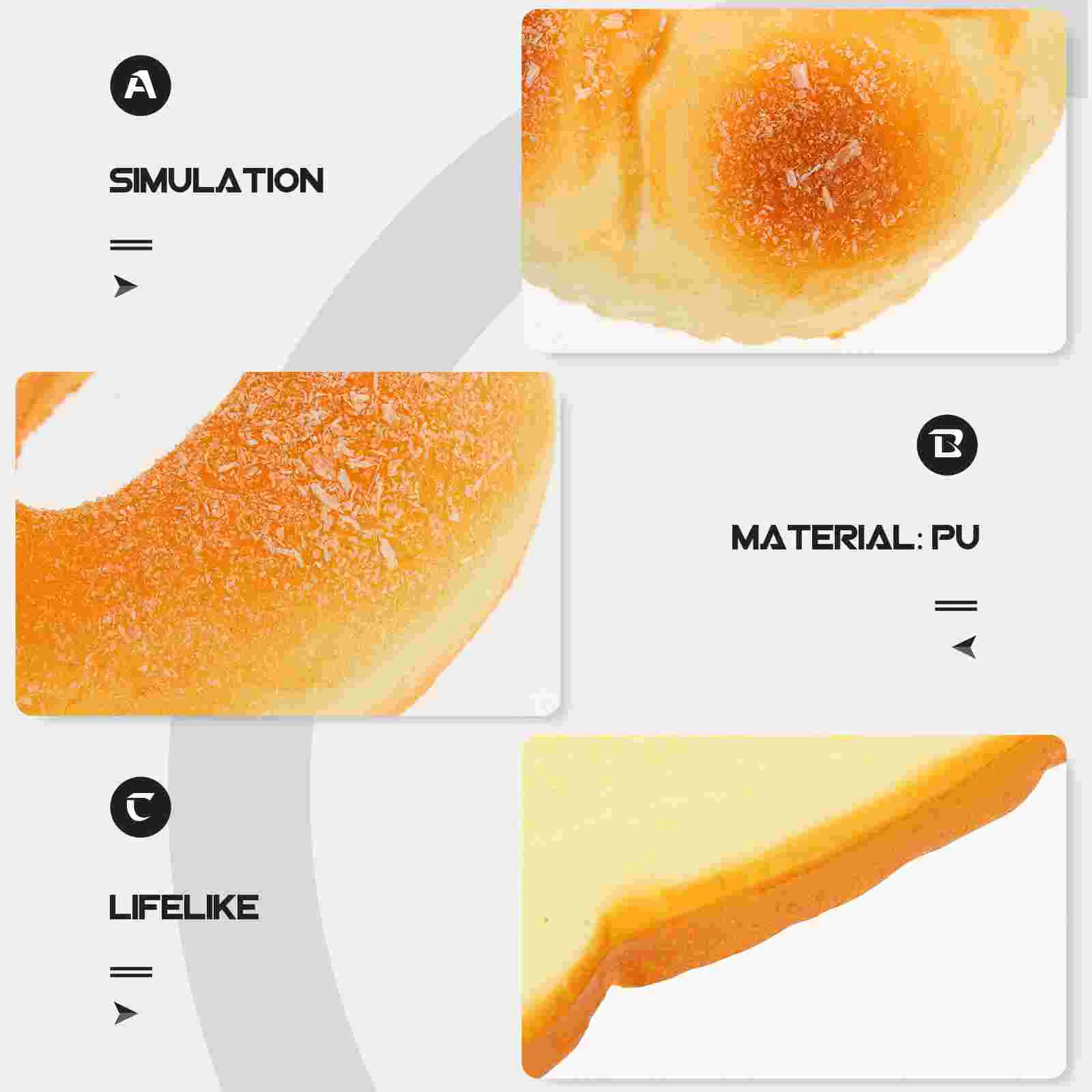 4 Pcs Decorate Simulated Bread Toy Artificial for Display Pu Faux Bakery Photo Props