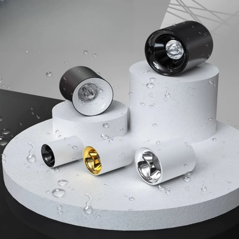 Balcony sunroom hotel lobby airport high-speed railway station LED ceiling-mounted tubular spotlights waterproof cob round shape