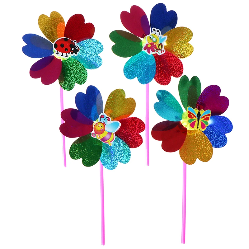 Colorful Sequins Windmill Wind Spinner Home Garden Yard Decoration Kids Toy