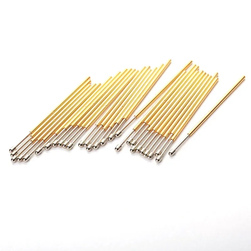 100 Pcs/pack of Spring Test Pin PL75-D2 Big Round Head Needle Tube Outer Diameter 1.02mm Length 33.35mm ICT Thimble