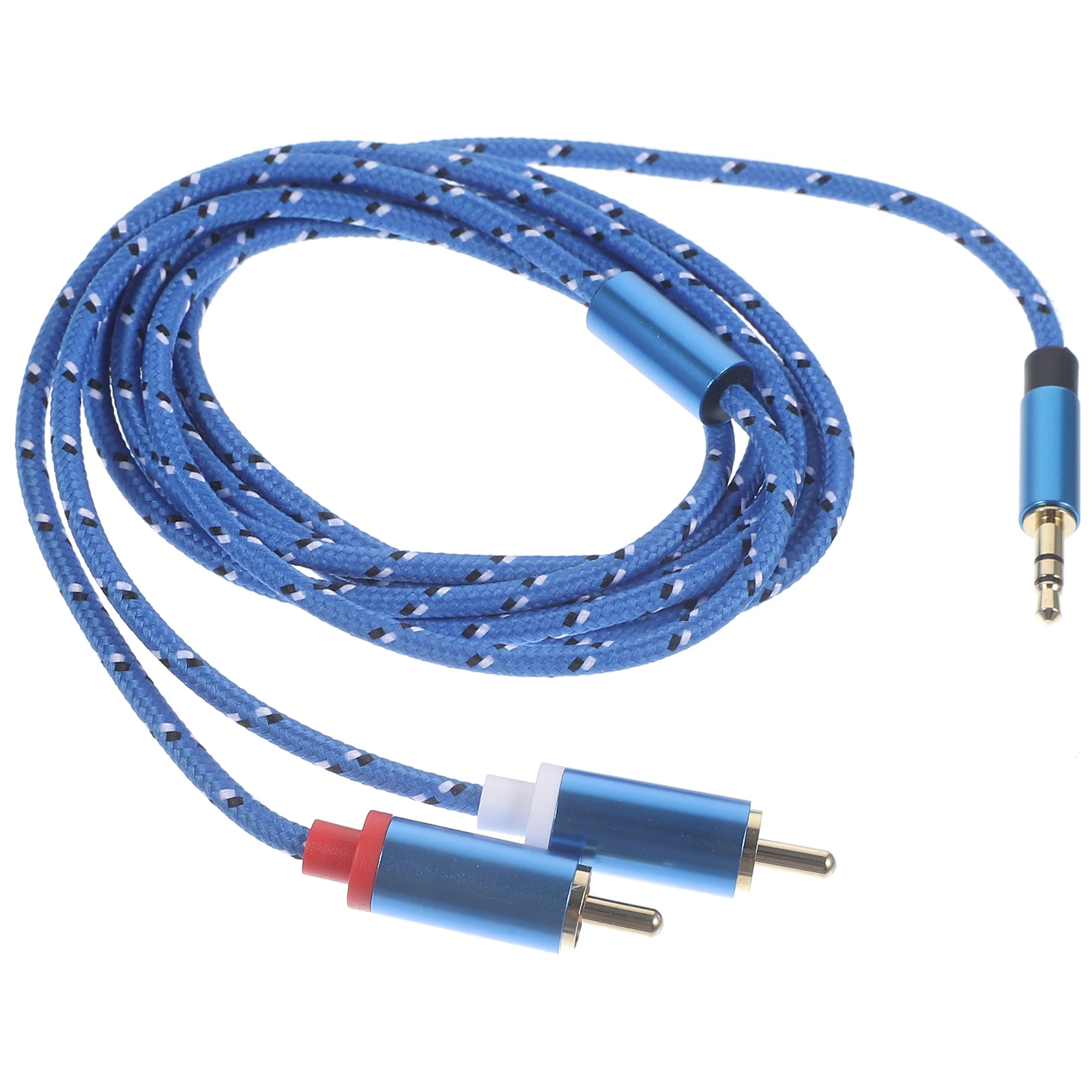 

1.8M 3.5Mm To 2 Stereo Audio Adapter Speaker Connection Durable Nylon Copper Wire High Quality Sound Transmission Audio