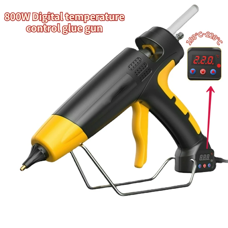 

800W Large Professional Hot Melt Glue Gun Adjustable Temperature Digital Display 11mm Glue Sticks Industrial Thermal Glue Gun