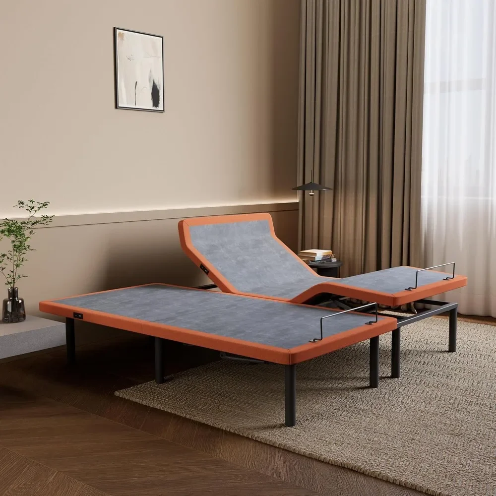 

Adjustable Bed Frame - Split King Bed Base with Massage, Pillow-tilt, Smart APP Control, Ergonomic Incline, Zero Gravity