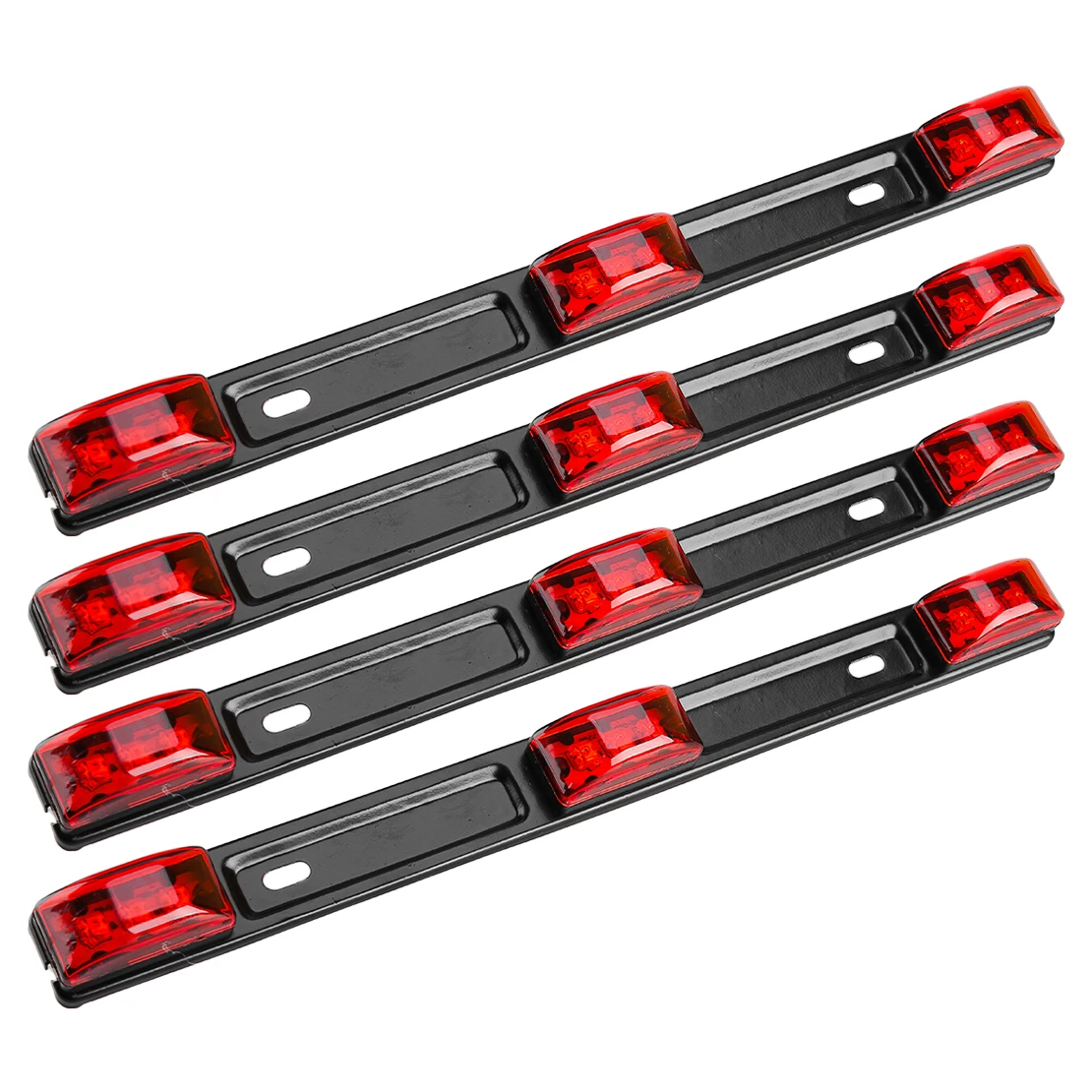 4pcs Red LED Rear Clearance ID Marker Light Bar Universal for Truck Trailer Pickup Boat Tail Lamp