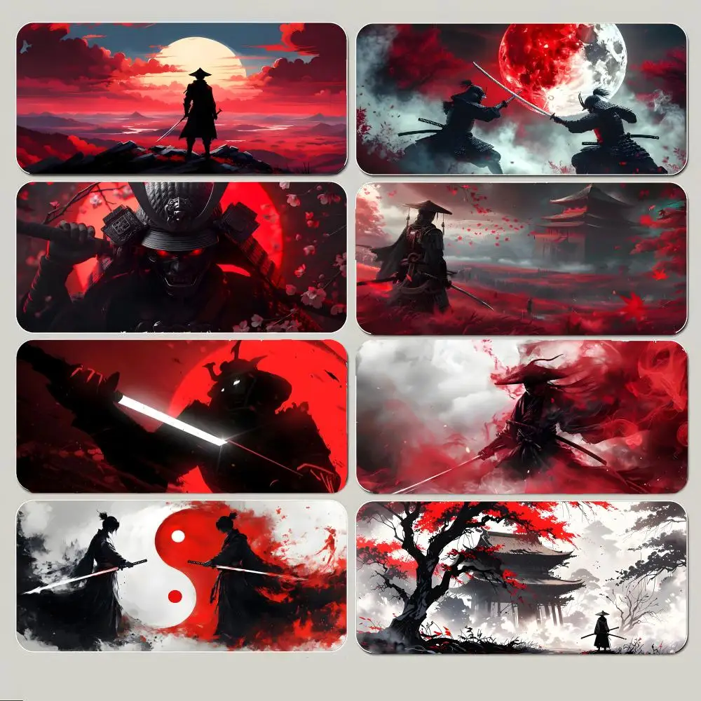 character brave S-Samurai Warrior Mouse Pad Large Gaming Mousepad with Thick Stitched Edge Non-Slip Desk Mat