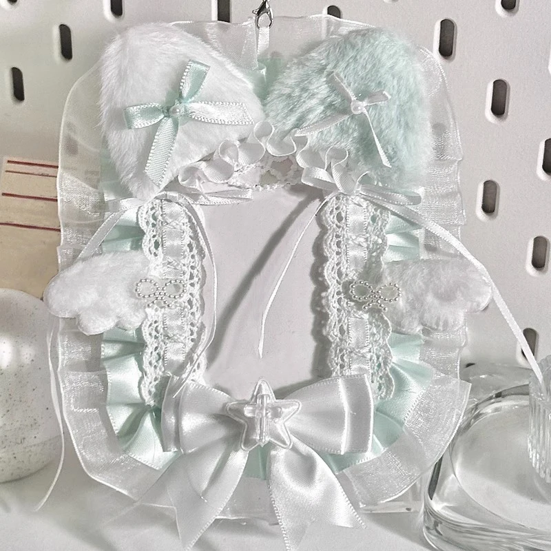 1Pc Bowknot encaje foto tarjetero tarjeta ladrillo, Anime personaje del juego de dibujos animados Acg tarjeta pantalla Manga estrella soporte Mag Fan Circle Otaku tarjetero decorativo